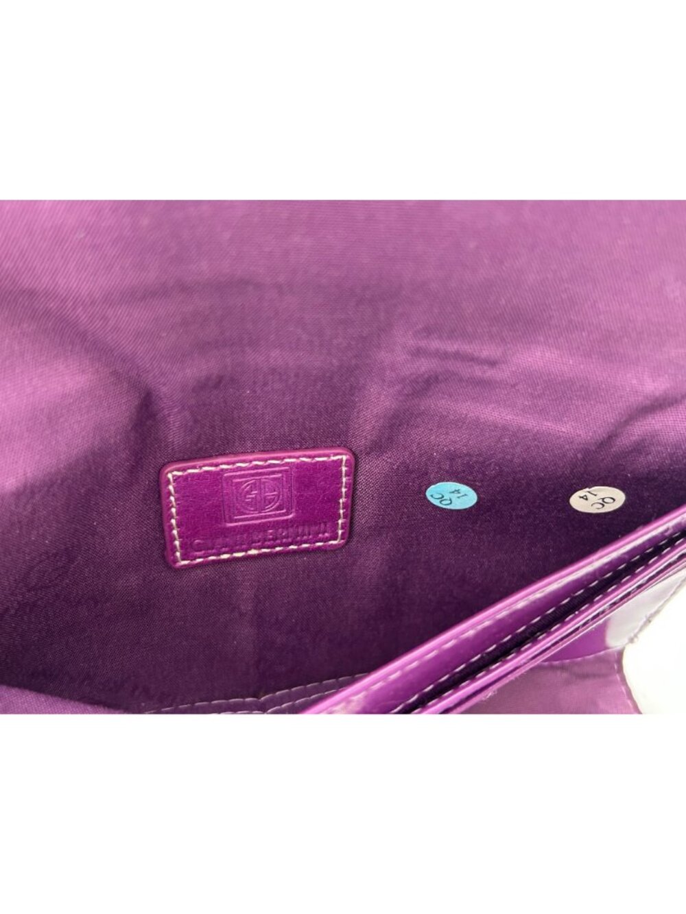 Giani Bernini Purple Leather Wallet Clutch Snap Closure Card Slots Zippered Coin - Picture 8 of 10